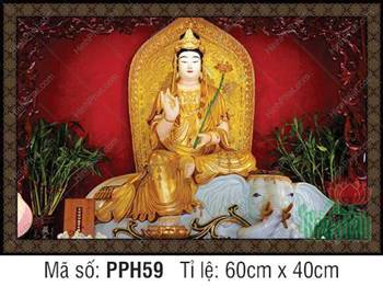 Hình Phổ Hiền Bồ Tát Đẹp Nhất PPH59, tôn tượng dát vàng uy nghi