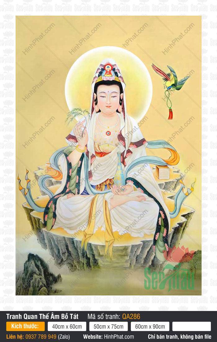 Hình Đẹp Nhất Về Phật Quan Âm Bồ QA286 Hình Đẹp Nhất Về Phật Quan Âm Bồ QA286 an tọa ghềnh đá tay giữ tịnh bình