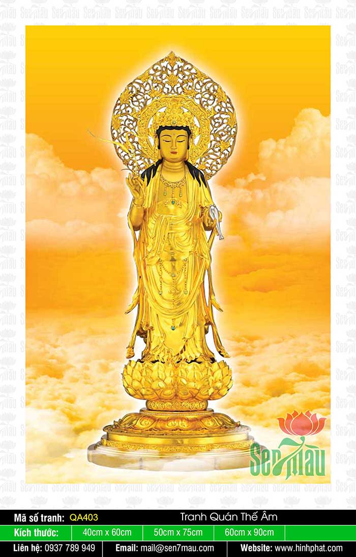 Tranh Phật Quan Âm Đẹp QA403