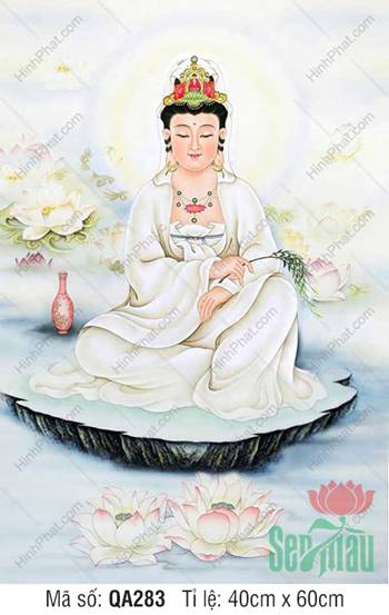 Hình Bồ Tát Quan Âm QA283, Quán Thế Âm ngự thảm đá