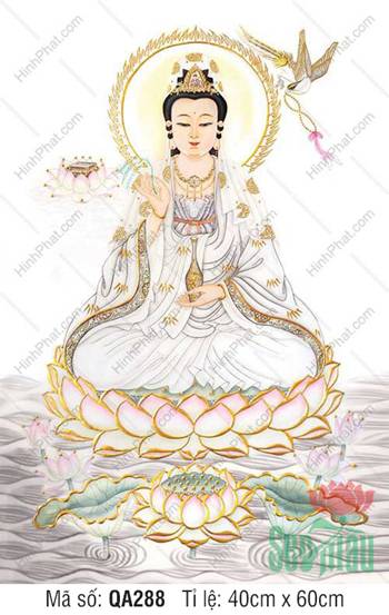 Hình Mẹ Quan Âm Đẹp Nhất QA288, Quán Thế Âm ngự tòa sen