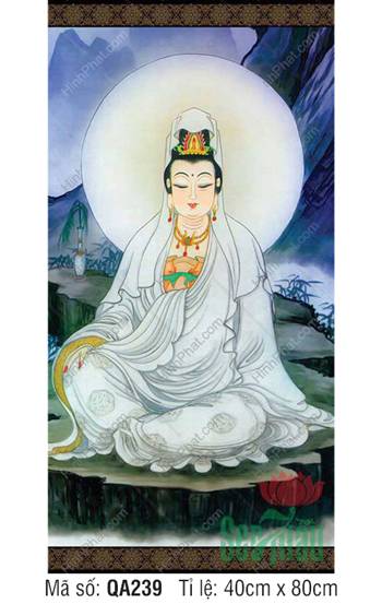 Hình Mẹ Quan Âm Khổ Lớn QA239, tọa thiền đài đá