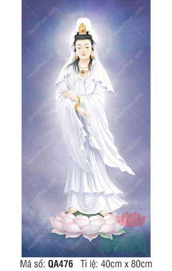 Hình Mẹ Quán Thế Âm Bồ Tát QA476, pháp tướng y trắng thanh khiết