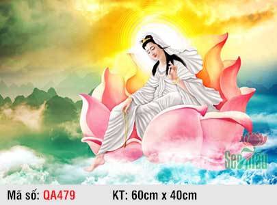 Hình Phật Bà Quan Âm QA479, Tranh Phật Quan Âm Đẹp