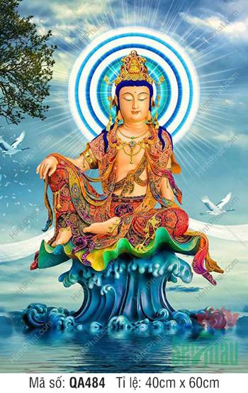 Hình Phật Quan Thế Âm QA484, tôn tượng ngự sóng biển đại dương