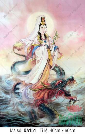Hinh Quan Am Bo Tat Dep Nhat QA151, cưỡi rồng biển