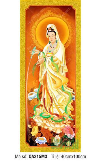 Hình Quan Thế Âm Bồ Tát, Quan Thế Âm QA315M3 ngự sen dốc bình