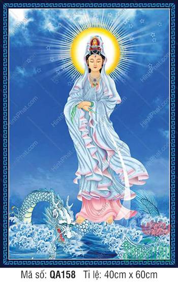 Quan Âm Bồ Tát QA158, Quán Thế Âm ngự rồng trắng trên biển