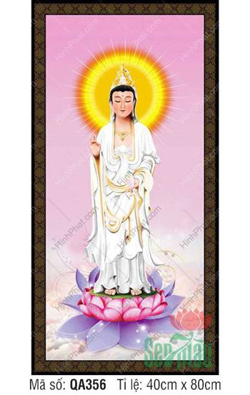 Quán Thế Âm Bồ Tát QA356, tôn tượng y trắng thanh khiết
