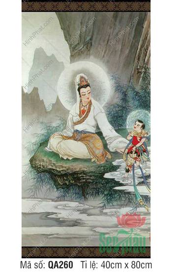 Quán Thế Âm QA260, an tọa phiến đá tựa khóm trúc