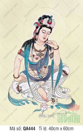 Tranh Mẹ Quan Âm QA444, tôn ảnh Bồ Tát tọa thiền tự tại Tranh Mẹ Quan Âm QA444, tôn ảnh Bồ Tát tọa thiền tự tại