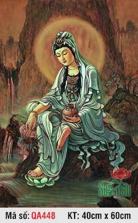 Tranh Mẹ Quán Thế Âm Bồ Tát Đẹp QA448