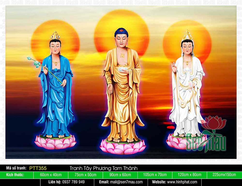 Hình ảnh Tây Phương Tam Thánh đẹp chất lượng cao  Niệm Phật