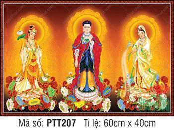 Ảnh Tây Phương Tam Thánh Khổ Lớn, Phật A Di Đà y đỏ Ảnh Tây Phương Tam Thánh Khổ Lớn, Phật A Di Đà y đỏ