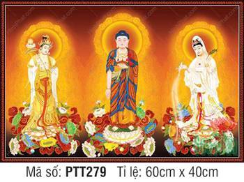 Ảnh Tây Phương Tam Thánh Khổ Lớn PTT279, diện tượng trang nghiêm