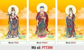 Ảnh Tây Phương Tam Thánh Khổ Lớn PTT399, ngự tầng mây rực rỡ