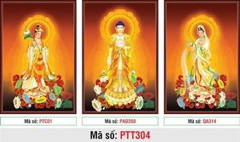 Bộ Hình Ảnh Đẹp Về Tây Phương Tam Thánh PTT304, Phật khoác y vàng Bộ Hình Ảnh Đẹp Về Tây Phương Tam Thánh PTT304, Phật khoác y vàng