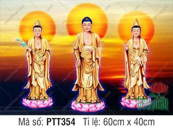 Hình Tây Phương Tam Thánh A Di Đà Phật PTT354, biển hoàng hôn rực rỡ Hình Tây Phương Tam Thánh A Di Đà Phật PTT354, biển hoàng hôn rực rỡ