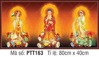 Hình Tây Phương Tam Thánh Chất Lượng Cao PTT163, rực rỡ hào quang Hình Tây Phương Tam Thánh Chất Lượng Cao PTT163, rực rỡ hào quang
