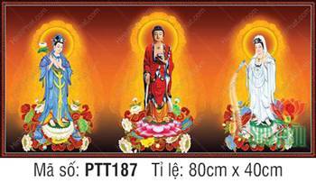 Hình Tây Phương Tam Thánh Chất Lượng Cao PTT187, hào quang rạng ngời Hình Tây Phương Tam Thánh Chất Lượng Cao PTT187, hào quang rạng ngời