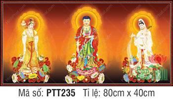 Hình Tây Phương Tam Thánh Chất Lượng Cao PTT235, y phục trắng vàng Hình Tây Phương Tam Thánh Chất Lượng Cao PTT235, y phục trắng vàng