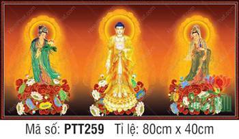 Hình Tây Phương Tam Thánh Chất Lượng Cao PTT259, Ba vị ngự đài sen