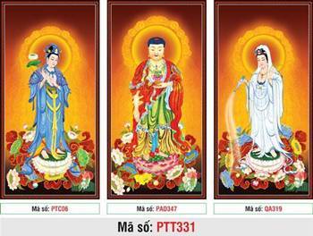 Hình Tây Phương Tam Thánh Chất Lượng Cao PTT331, hào quang rực rỡ Hình Tây Phương Tam Thánh Chất Lượng Cao PTT331, hào quang rực rỡ
