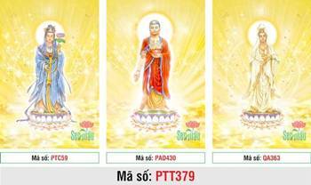 Hình Tây Phương Tam Thánh Chất Lượng Cao PTT379, bộ ba khung rời đẹp