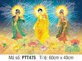 Hình Tây Phương Tam Thánh Chất Lượng Cao PTT475, hào quang rực rỡ Hình Tây Phương Tam Thánh Chất Lượng Cao PTT475, hào quang rực rỡ