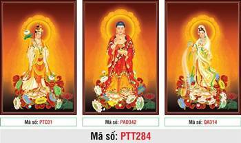 Hình Tây Phương Tam Thánh Đẹp PTT284, bộ ba bức uy nghiêm Hình Tây Phương Tam Thánh Đẹp PTT284, bộ ba bức uy nghiêm