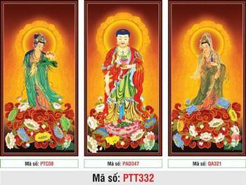 Hình Tây Phương Tam Thánh Đẹp PTT332, mẫu tôn tượng ngự đài sen Hình Tây Phương Tam Thánh Đẹp PTT332, mẫu tôn tượng ngự đài sen
