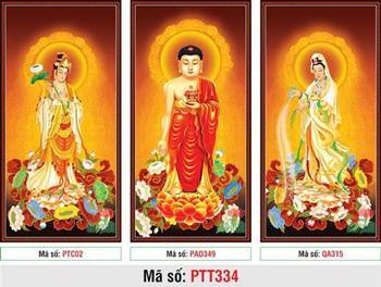 Hình Tây Phương Tam Thánh Khổ Lớn PTT334, hào quang rực rỡ sắc vàng Hình Tây Phương Tam Thánh Khổ Lớn PTT334, hào quang rực rỡ sắc vàng