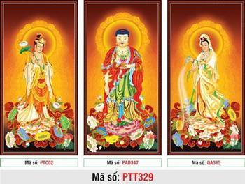 Hình Tây Phương Tam Thánh PTT329, tôn tượng đứng đài sen sắc nét Hình Tây Phương Tam Thánh PTT329, tôn tượng đứng đài sen sắc nét