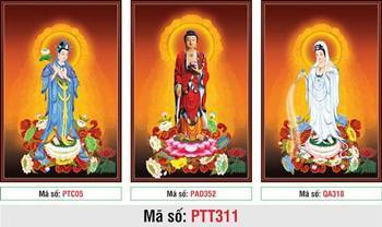 Hình Tây Phương Tam Thánh kích thước lớn PTT311, hào quang rực rỡ Hình Tây Phương Tam Thánh kích thước lớn PTT311, hào quang rực rỡ