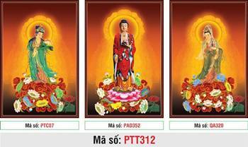 Hình Tây Phương Tam Thánh size Lớn PTT312, tôn dung ba vị Phật đứng Hình Tây Phương Tam Thánh size Lớn PTT312, tôn dung ba vị Phật đứng