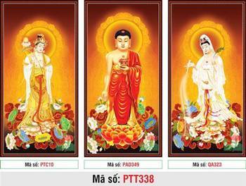 Tây Phương Tam Thánh Đẹp PTT338, mẫu tôn tượng đứng đài sen Tây Phương Tam Thánh Đẹp PTT338, mẫu tôn tượng đứng đài sen
