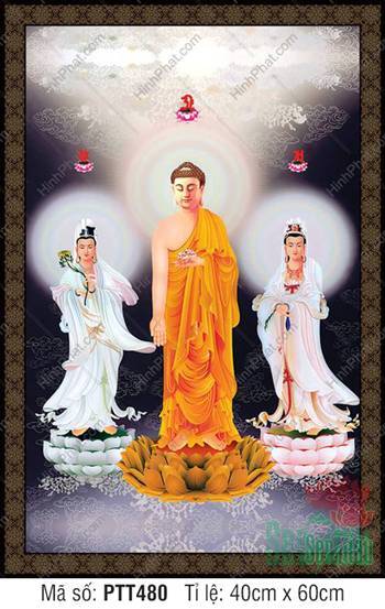 Tây Phương Tam Thánh Đẹp PTT480, ba vị Phật ngự đài sen Tây Phương Tam Thánh Đẹp PTT480, ba vị Phật ngự đài sen