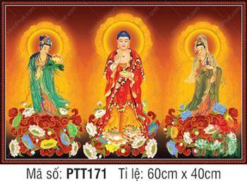 Tây Phương Tam Thánh Khổ Lớn PTT171, Ba Ngài Đứng Trên Đài Sen Tây Phương Tam Thánh Khổ Lớn PTT171, Ba Ngài Đứng Trên Đài Sen