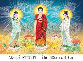 Tây Phương Tam Thánh Kích Thước Lớn PTT501, Ba Ngài Ngự Mây Trời