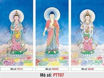 Tây Phương Tam Thánh PTT07, ba vị tôn tượng ngự trên sen báu