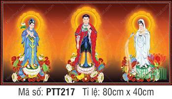 Tây Phương Tam Thánh PTT217, Phật A Di Đà ngự đài sen trắng Tây Phương Tam Thánh PTT217, Phật A Di Đà ngự đài sen trắng