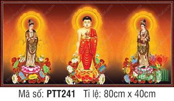 Tây Phương Tam Thánh PTT241, Ba Đức Phật Đứng Trên Đài Sen