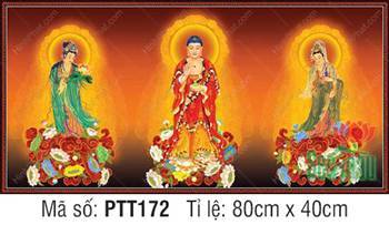 Tây Phương Tam Thánh kích thước lớn PTT172, ba vị ngự đài sen Tây Phương Tam Thánh kích thước lớn PTT172, ba vị ngự đài sen