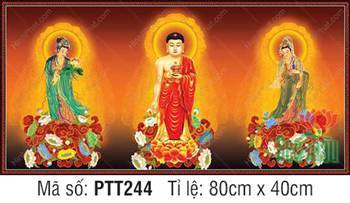 Tây Phương Tam Thánh kích thước lớn PTT244, Bồ Tát khoác y xanh