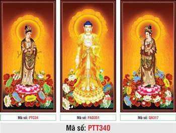 Tây Phương Tam Thánh kích thước lớn PTT340, sắc tướng từ bi Tây Phương Tam Thánh kích thước lớn PTT340, sắc tướng từ bi