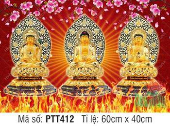 Tây Phương Tam Thánh kích thước lớn PTT412, sắc vàng uy nghiêm Tây Phương Tam Thánh kích thước lớn PTT412, sắc vàng uy nghiêm