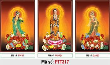 Tây Phương Tam Thánh size lớn PTT317, tôn tượng đứng y vàng xanh Tây Phương Tam Thánh size lớn PTT317, tôn tượng đứng y vàng xanh