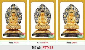 Tây Phương Tam Thánh size lớn PTT413, tôn tượng vàng kim uy nghi Tây Phương Tam Thánh size lớn PTT413, tôn tượng vàng kim uy nghi