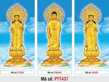 Tây Phương Tam Thánh size lớn PTT437, hào quang vàng chạm trổ Tây Phương Tam Thánh size lớn PTT437, hào quang vàng chạm trổ