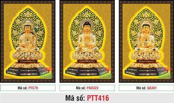 Tranh Tây Phương Tam Thánh Chất Lượng Cao PTT416, hào quang đen cổ điển Tranh Tây Phương Tam Thánh Chất Lượng Cao PTT416, hào quang đen cổ điển